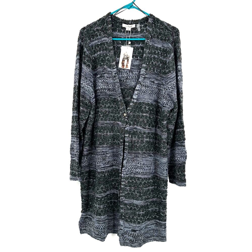Simply Noelle Size XXL 16-18 Duster Cardigan Sweater Knit Striped NWT New w Tags